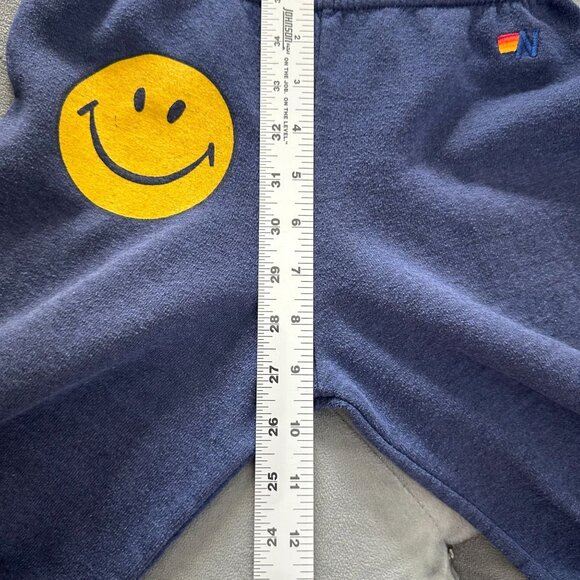 Aviator Nation Kids Navy Sweatpants with Yellow Smiley - Picture 8 of 9